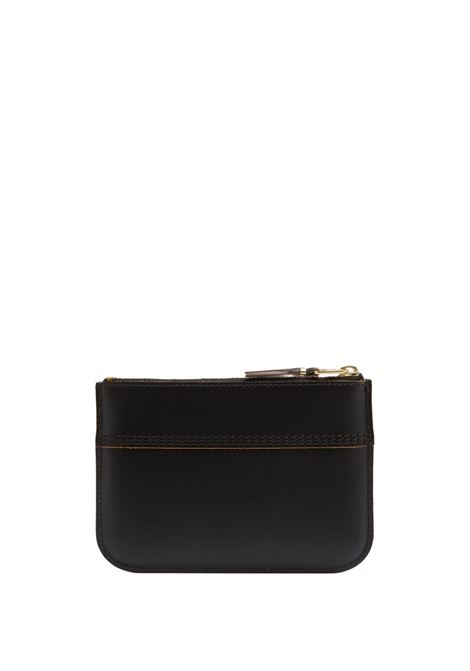 pouch zip triple stitch unisex black COMME DES GARÇONS WALLET | SA8100TS1